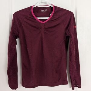 Mizuno running sport Long sleeve maroon red small